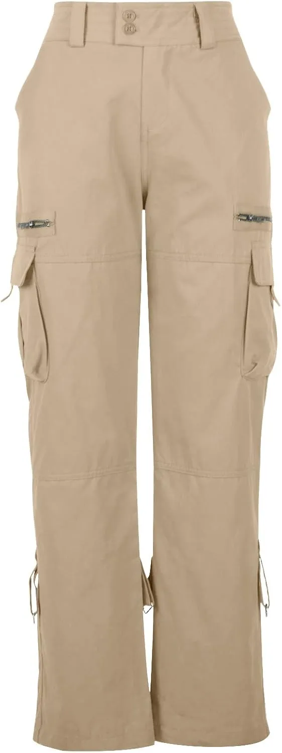 Ceboyel Women's Baggy Parachute Pants Straight Wide Leg Cargo Pants Multiple Pockets Jogger Trousers Y2K Clothing 2023