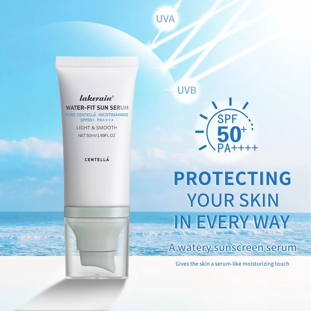 Centella Sunscreen SPF 50 ,Face Sun Screen Long-Lasting Protection【Moisturizing Water Fit】【 Refreshing &Non-Greasy】【Lightweight】【NO White Cast - Dry Oily Skincare】Blue×2