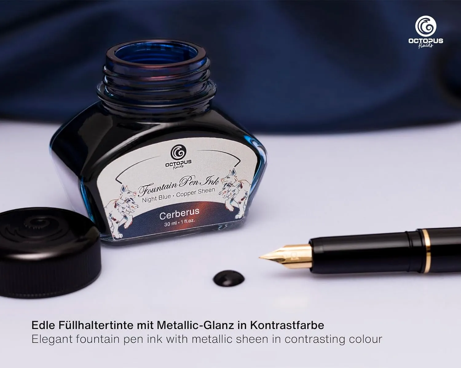 Cerberus Sheen Ink 30ml Blue Fountain Pen Ink