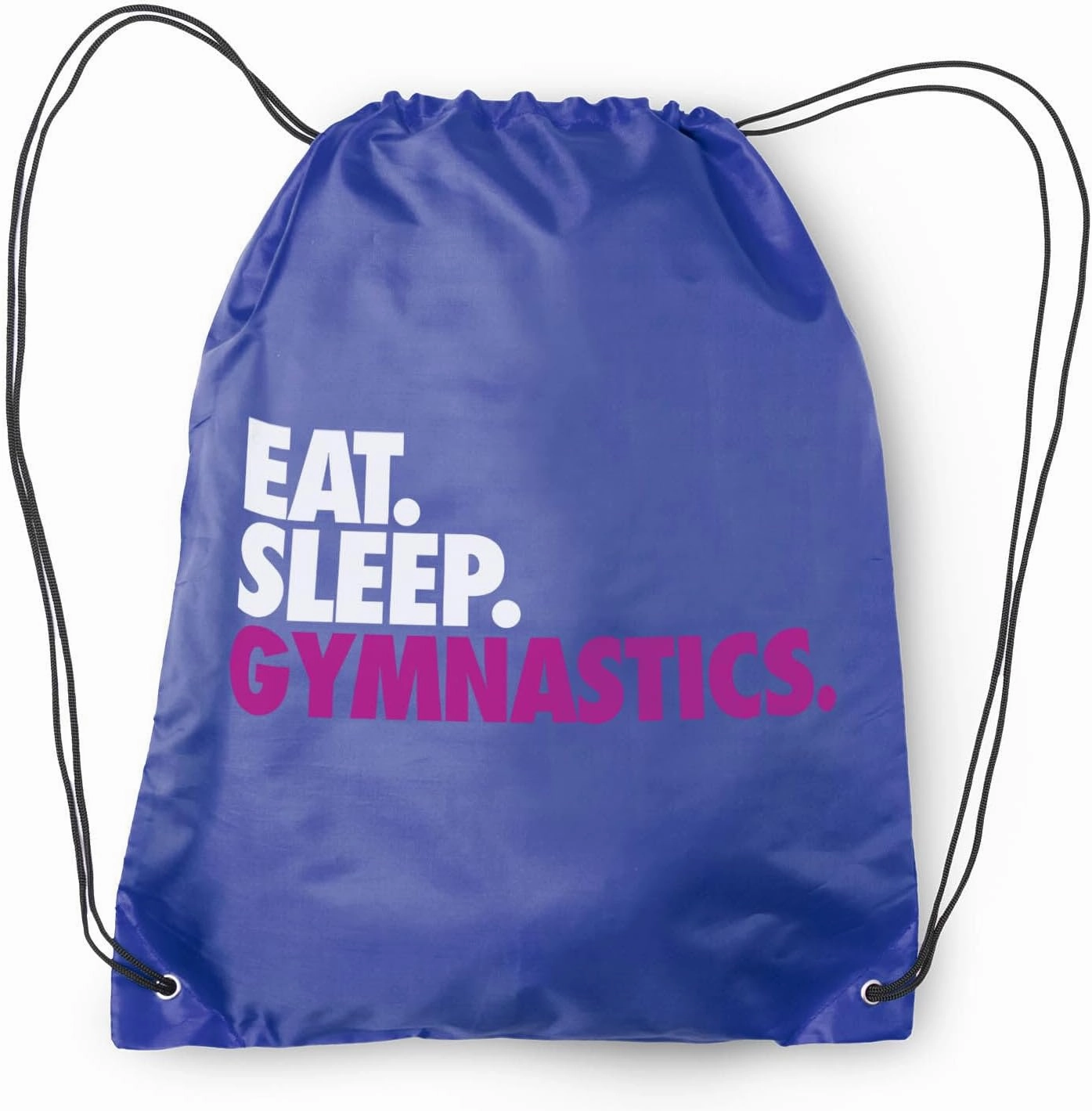 ChalkTalkSPORTS Gymnastics Sport Pack Drawstring Bag | Eat Sleep Gymnastics | Royal