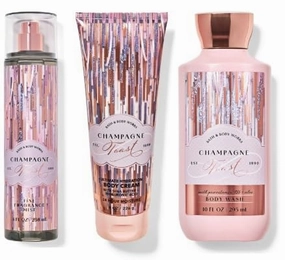 Champagne Toast 3 Piece Set by BBW Fine Fragrance Mist, Body Cream, Body Wash