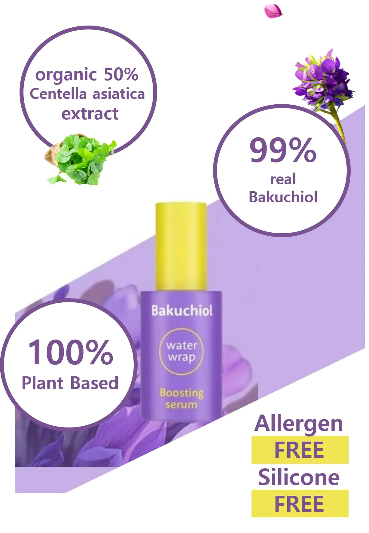 CHARMZONE Bakuchiol WaterWrap Boosting Serum –99% Pure Bakuchiol Alternative to Retinol, 8 Layer Hyaluronic Acid Soothing Centella Asiatica Anti Aging 1.52 fl.Oz / 45ml