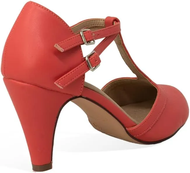 Chase & Chloe Kimmy-58 Women's Mary Jane T-Strap Round Toe Pump