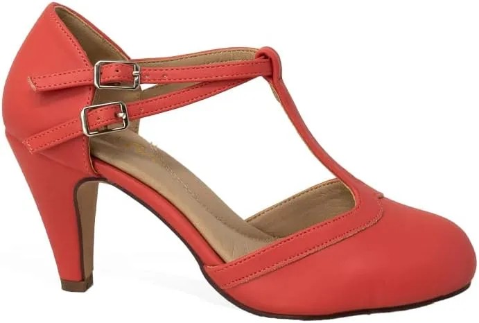 Chase & Chloe Kimmy-58 Women's Mary Jane T-Strap Round Toe Pump