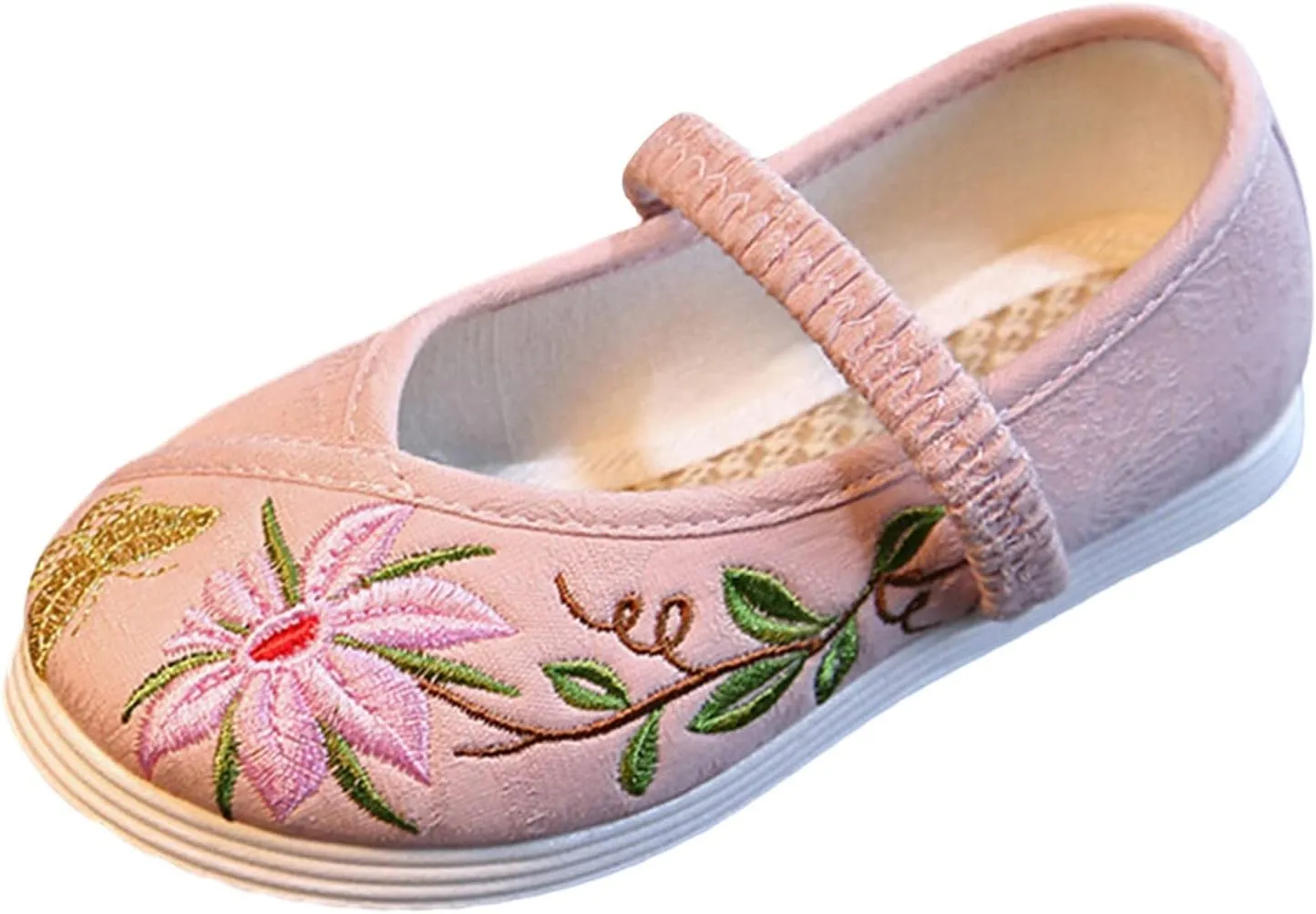 Chinese Traditional Embroidered Shoes Girls Ancient Round Toe Floral Flat𝘀 Fairy Sandals for Teen Girls