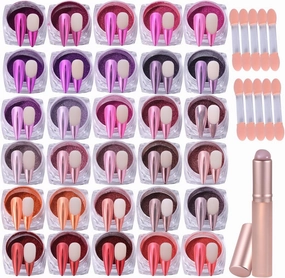 Chrome Powder for Nails Art Kit 30 Colors Pink Purple Metallic Chrome Nail Powder with Silicone Brush and Sticks Magic Mirror Rubbing Pigment for Salon Nail Art Supplies DIY Designs