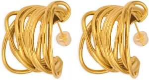 Chunky Gold Vintage Statement Hoop Earrings