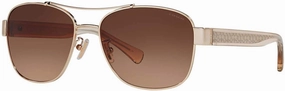 Coach HC7064 Sunglasses, Light Gold/Brown Gradient, 56 mm