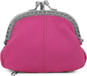 Coin Purse Double Frame with Zipper Pocket (Pink)