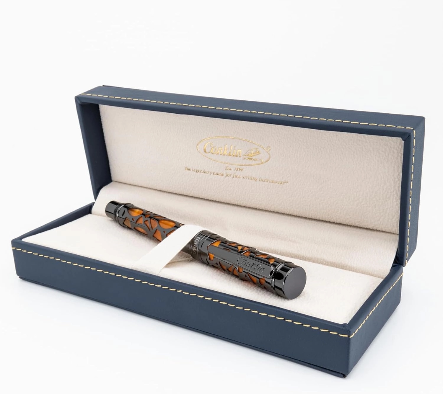 Conklin Endura Deco Crest Rollerball Pen in Orange with Rose Gold Accents – Refillable Rollerball Writing Instrument Pen Company