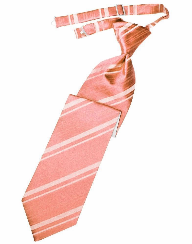 Coral Reef Striped Satin Necktie