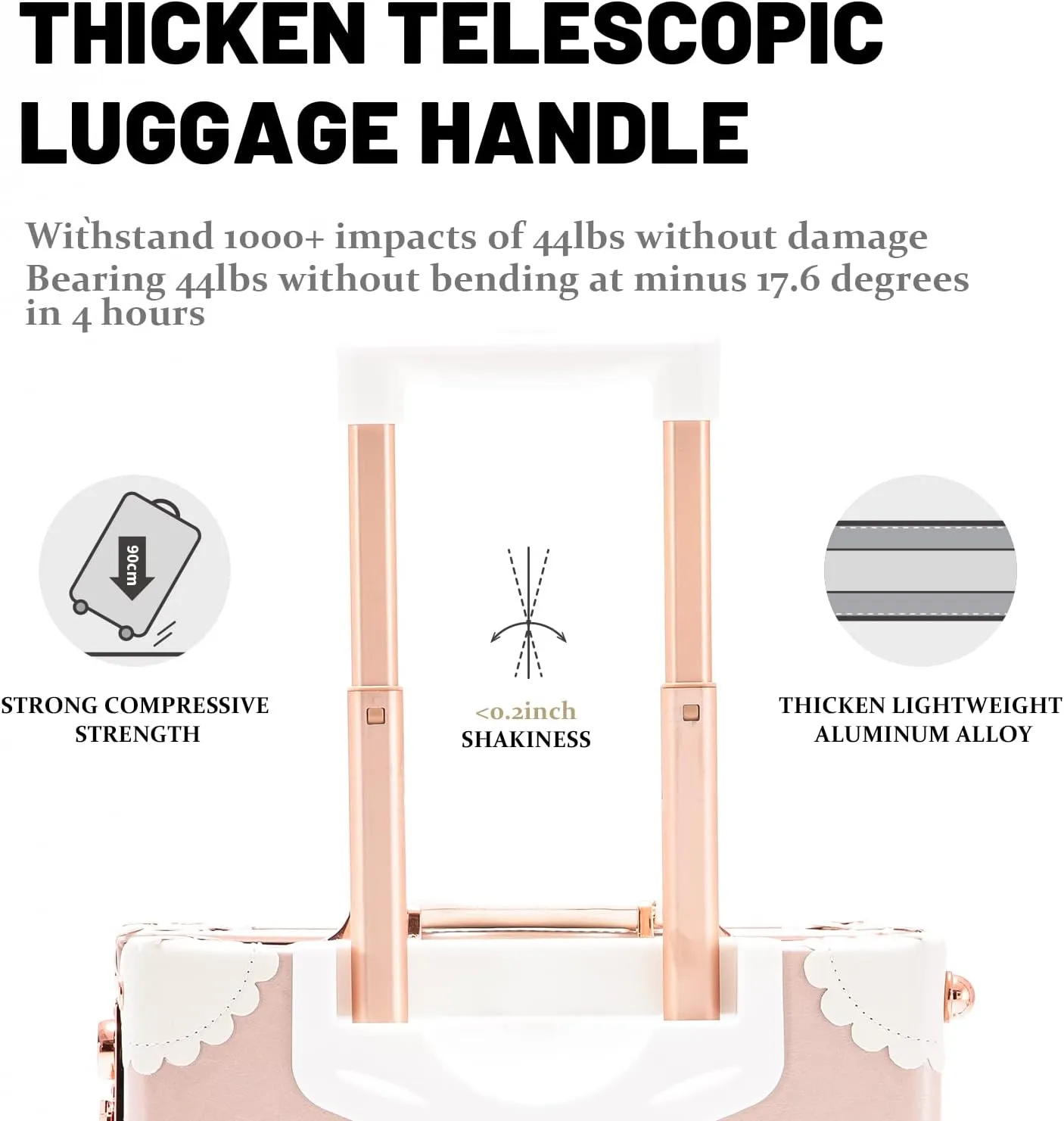 COTRUNKAGE Vintage Luggage Sets for Women, 20" Small Pink Carryon Luggage 2 Piece with Spinner Wheels, 13" Travel Cosmetic Train Case, Cherry Pink