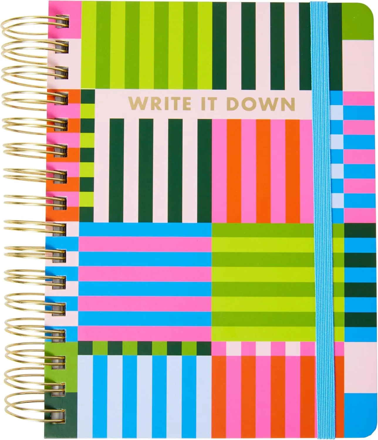 C.R. Gibson MJN2-25648 Signature Bold Stripes Twin Wire 3-in-1 Blank, Dot Grid, and Lined Journal with 480 Pages, 8.5" x 8.5", Multicolor