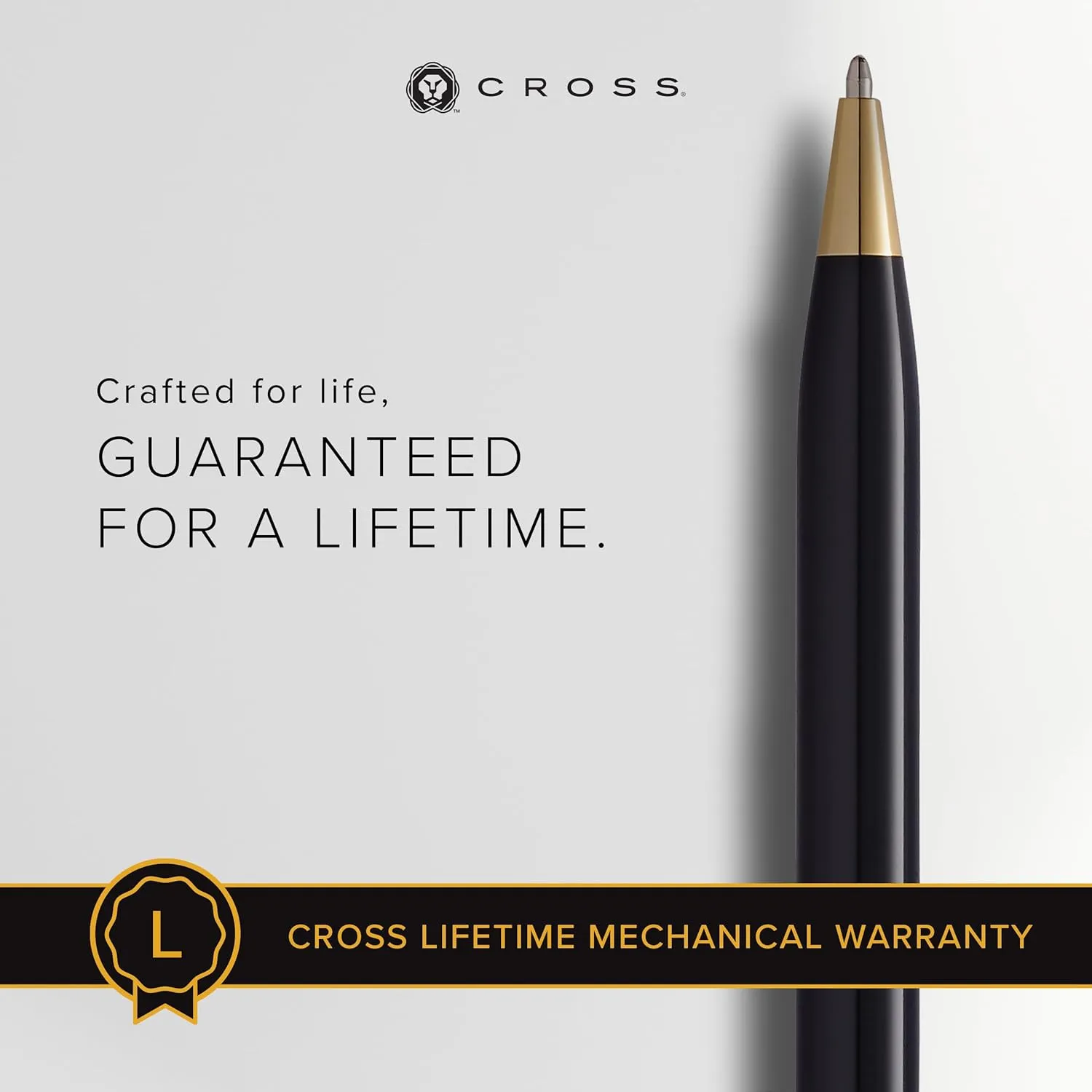 Cross Century II Refillable Ballpoint Pen Presented in a Luxury Gift Box - Medium Point, Black Ink, Black & Gold