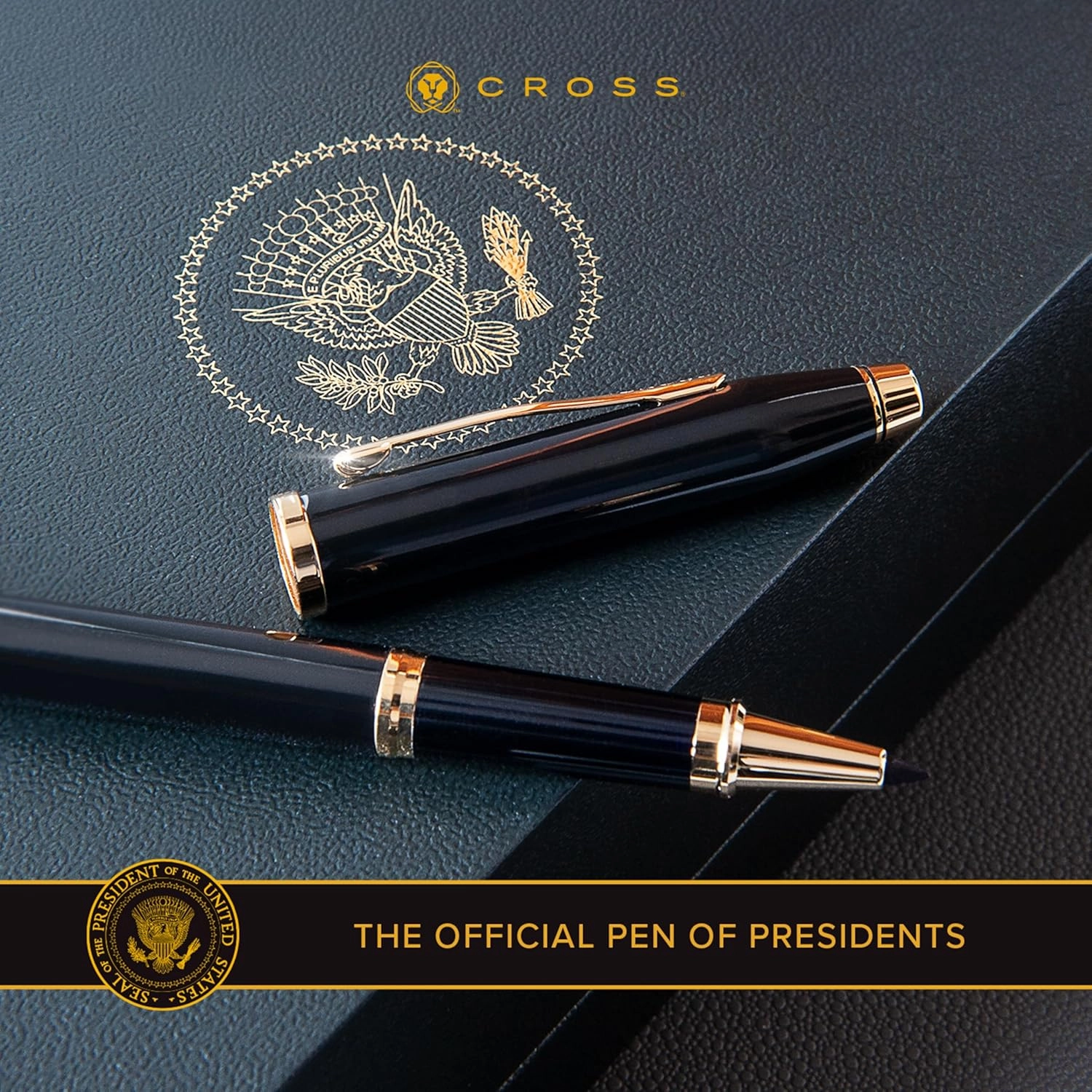 Cross Century II Refillable Ballpoint Pen Presented in a Luxury Gift Box - Medium Point, Black Ink, Translucent Cobalt Blue & Rose Gold