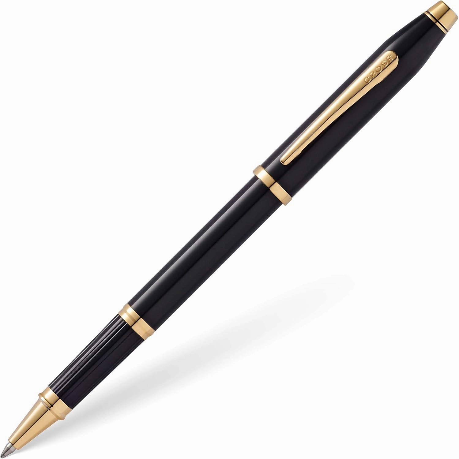 Cross Century II Refillable Rollerball Pen Presented in a Luxury Gift Box - Medium Point, Black Ink, Black & Gold