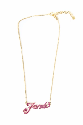 Crystal Script Necklace
