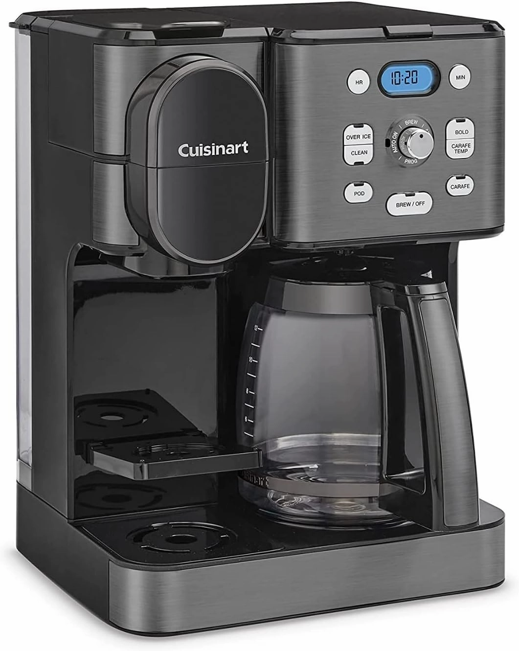 Cuisinart Coffee Maker, 12-Cup Glass Carafe, Automatic Hot & Iced Coffee Maker, Single Server Brewer, Black Stainless Steel, SS-16BKS