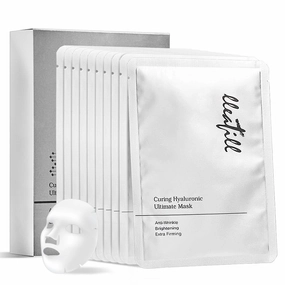 Curing Hyaluronic Ultimate Mask, Sheet Masks for All Skin Types (10 Count) 0.98 oz*10 sheets | Hydrating | Anti-aging | Glowy | Anti-Wrinkles | Dryness