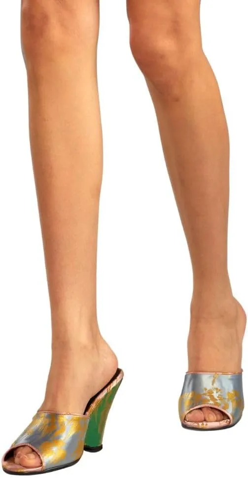 Cynthia Rowley Metallic Gold Foil Satin Wedge