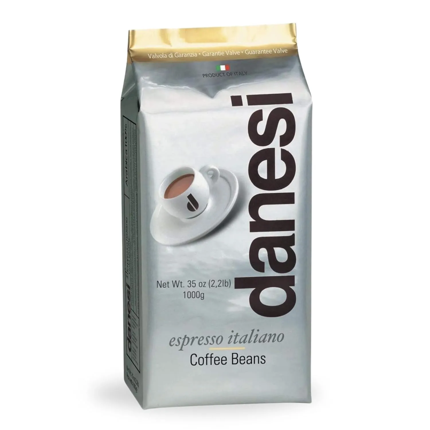 Danesi Caffe Italian Whole Coffee Beans - Espresso Coffee Beans and Medium Roast Whole Bean - Perfect for Espresso Machines, French Press, and Home Brewing - Gold (2.2 lb)