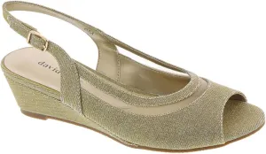 David Tate Womens Edith Glitter Peep-Toe Slingback Heels