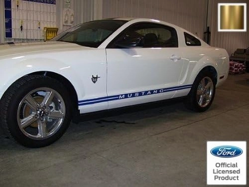 Decal Mods Rocker Panel Door Side Stripes Decals for Ford Mustang Metallic Gold - RB - CGOLD