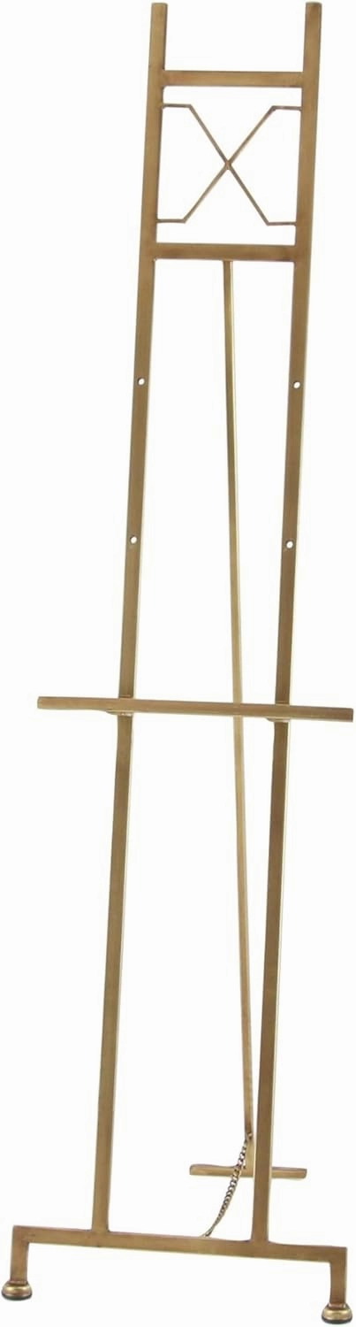 Deco 79 Metal Display Easel Large Adjustable 3 Tier Floor Standing Easel with Chain Support, Display Stand 16" x 19" x 57", Gold