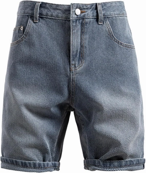 Denim Shorts for Men Knee Length Half Pants Summer Skinny Jeans Casual Chino Shorts Classic Roll Up Short Pants Bottoms