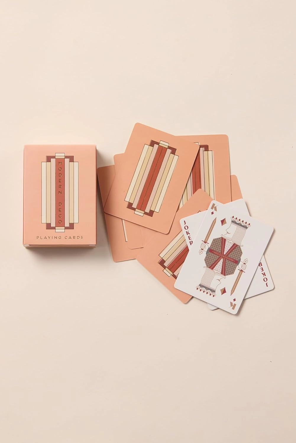 DesignWorks Ink Standard Index Decorative Playing Cards for Poker, Solitaire, and Other Card Games - Pink and Gold Modern Deco