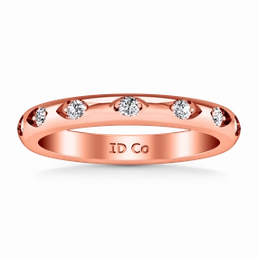 Diamond Wedding Band Jazz 0.12 Cts 14K Rose Gold