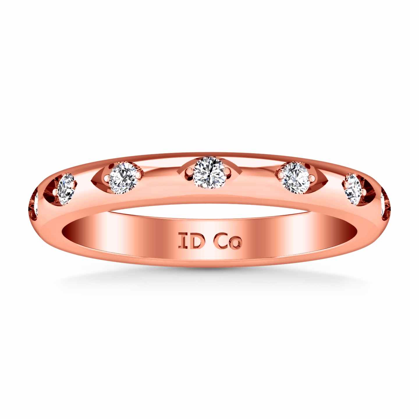 Diamond Wedding Band Jazz 0.12 Cts 14K Rose Gold