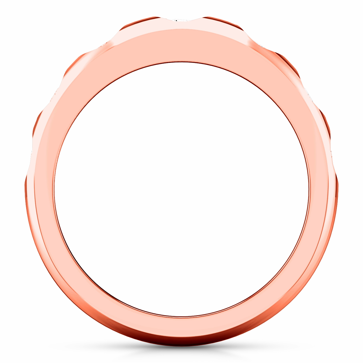 Diamond Wedding Band Jazz 0.12 Cts 14K Rose Gold