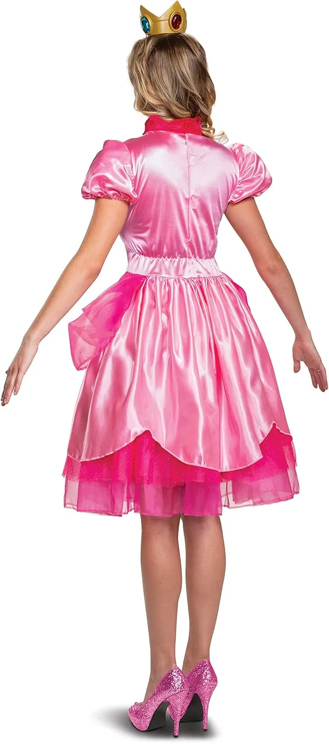 Disguise Princess Peach Costume, Official Nintendo Super Mario Bros Dress and Crown