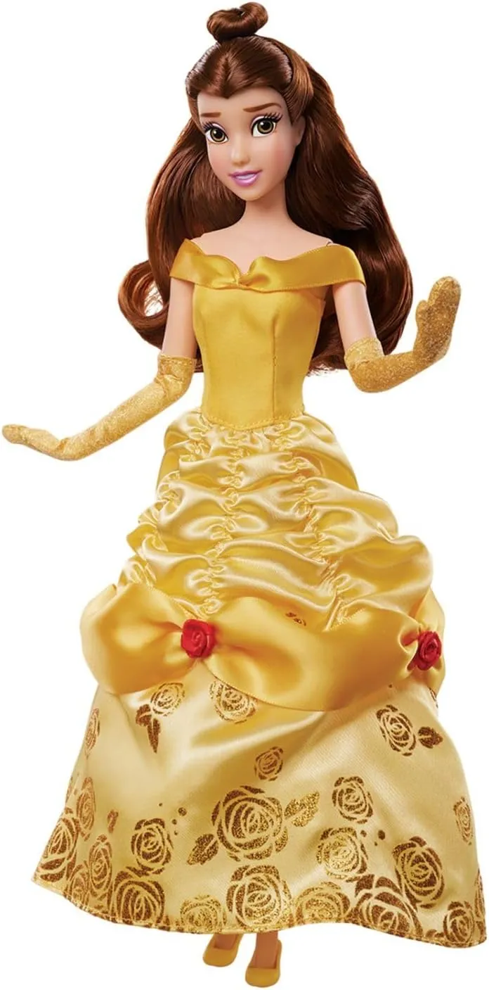 Disney Store Official Princess Story Doll (Belle from Beauty and The Beast) 11 Inches, Includes Coloring Book, Additional Dress Princess Doll in Classic Outfit Princess Toys for Girls