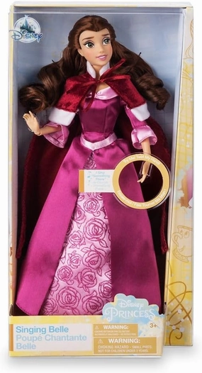Disney Store Official Singing Doll Collection - Belle - Fashion Doll with Beautifully Styled Hair, Satin Gown & Winter Cape - Disney Princess Toys for Girls