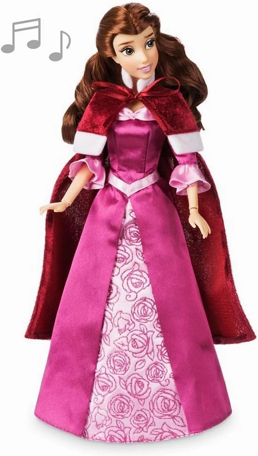 Disney Store Official Singing Doll Collection - Belle - Fashion Doll with Beautifully Styled Hair, Satin Gown & Winter Cape - Disney Princess Toys for Girls