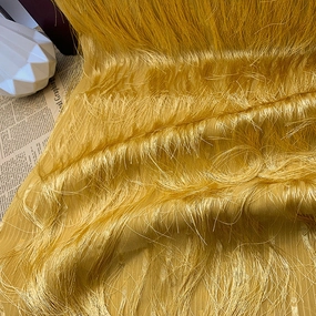 Dobby Long-Fringed Plain Weave - Yellow