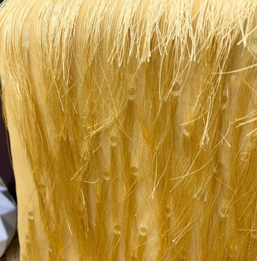 Dobby Long-Fringed Plain Weave - Yellow