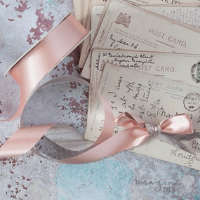 Double Sided Satin Metallic Ribbon Blush Peach