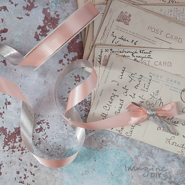 Double Sided Satin Metallic Ribbon Blush Peach