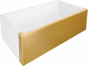 Dreamer Fireclay Farmhouse Kitchen Sink - 30" x 17.75" x 10" 24k Matte Gold Metallic Finish