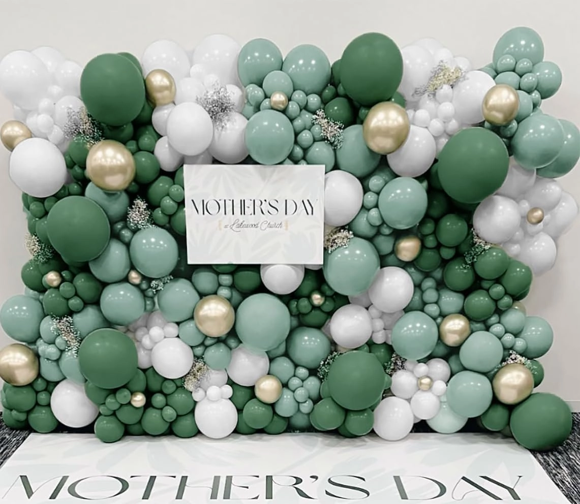 Dusty Green Gold Balloon Garland Double Stuffed White Light Green Gold Balloon Arch Different Sizes Balloons Kit For Baby Shower Birthday Wedding Anniversary Graduation Party Decorations