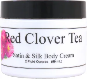Eclectic Lady Red Clover Tea Satin and Silk Cream, Body Cream, Body Lotion, 4 oz - Shea Butter, Aloe, Silk Amino Acids, Vitamin E, Phthalate-Free, Handcrafted in USA - Perfect For Women