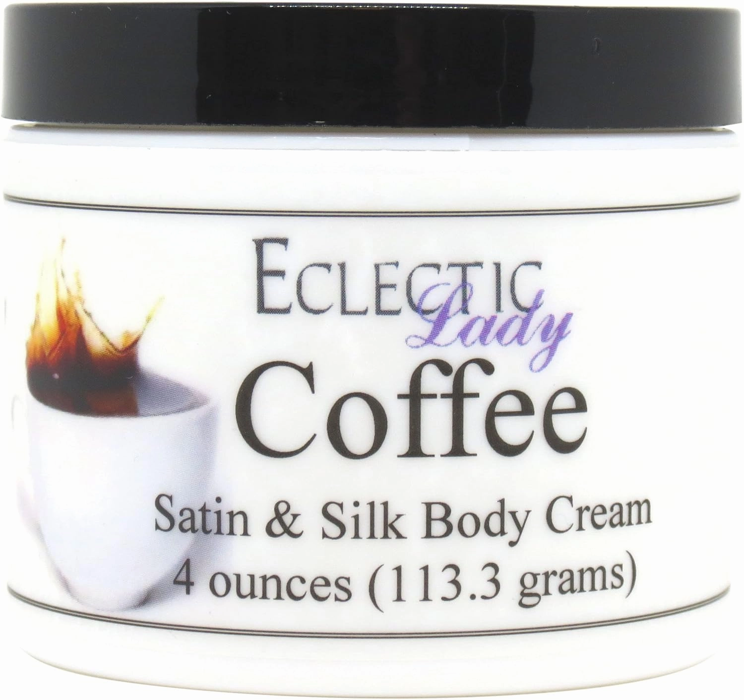 Eclectic Lady Coffee Satin and Silk Cream, Body Cream, Body Lotion, 4 oz - Shea Butter, Aloe, Silk Amino Acids, Vitamin E, Phthalate-Free, Handcrafted in USA - Perfect For Women