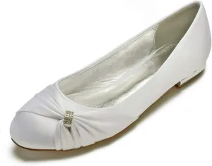Elegant Women's Satin Wedding Pumps - 2cm Low Heel Bridal Shoes with Silver PU Lining & Non-Slip Rubber Sole | Size 36-44 | 13 Colors