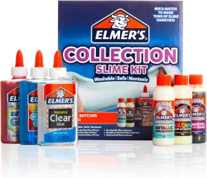 Elmer's Collection Slime Kit | Supplies Include Glow In The Dark Magical Liquid Slime Activator Metallic Magical Liquid Confetti Translucent Glue Metallic Glue Clear 6 Count