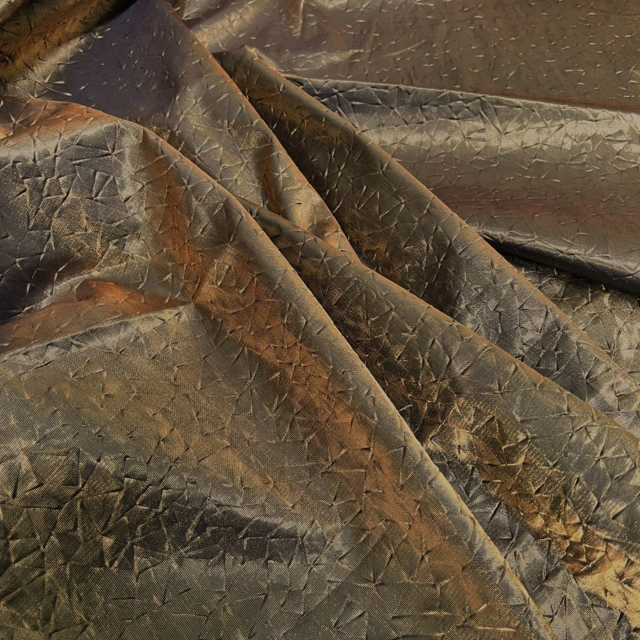 Embossed Triangle Bonded Satin - Dark Goldenrod