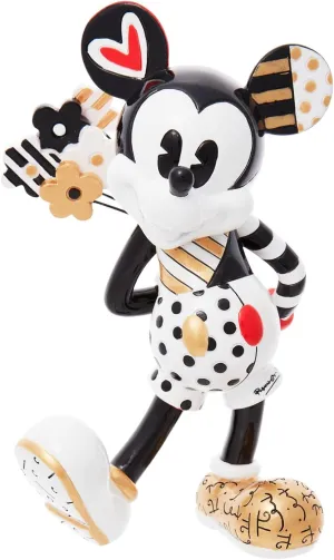 Enesco Disney by Britto Midas Mickey Mouse Holding Flowers Figurine, 8.46 Inch, Multicolor