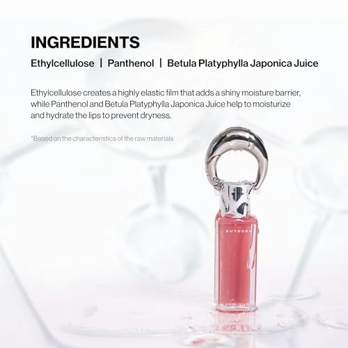 ENTROPY Makeup 2-in-1 Charm Shiny Glowy Lip & Cheek Gloss Tint Keychain, High Pigment Long Lasting Lip Color & Plumping Gloss, C7 Spinel Charm